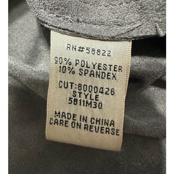 NWT Sophie Max Gray Faux Suede Asymmetrical Zip Front Dress Size L - Picture 5 of 8